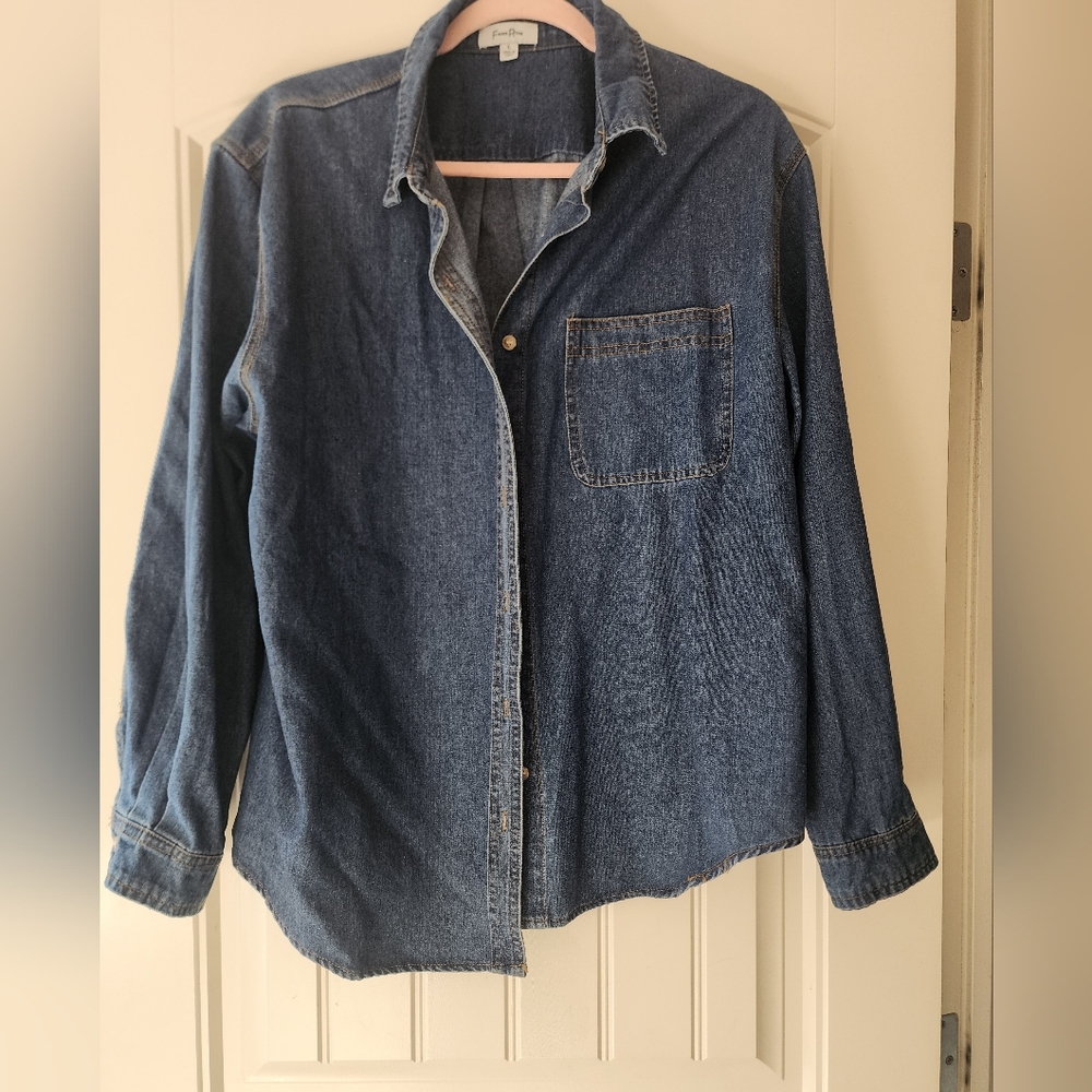 Dark Blue Denim Shirt/shacket